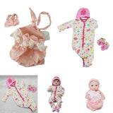 2 Sets Lovely Reborn Doll Outfits - Princess Dress Rompers Headband Clothes