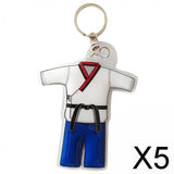 Maxbell 5xTaekwondo Keychain Metal Keyring Cute Bag Charms Key Holder Sports Keychains Blue