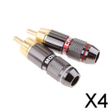 Maxbell 4xRCA Phono Male Plug Solder Connector Adapter Terminal AV