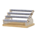 Maxbell Rings Display Stand Unique 4 Tiers Jewelry Organizer for Home Bedroom Vanity Gray Velvet