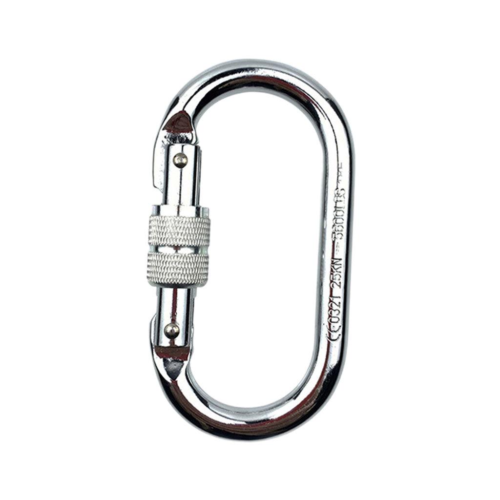 Maxbell Maxbell Rock Climbing Carabiner Alloy Locking Clip Lock Connector for Caving Silver