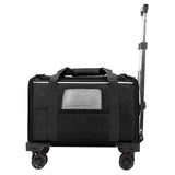 Maxbell Dog Carrier with Wheels Tote Rolling Cat Carrier for Kitten Small Dogs Trips B