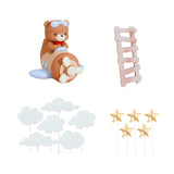 Maxbell 13 Pieces Bear Plane Cake Toppers for Celebration Friends and Family Wedding