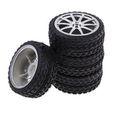 Maxbell Maxbell 4Pcs 65mm Hexagon Wheel Tire Tyre Black for Radio Control Electric RC Car