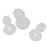 Maxbell 50 x Name Place Card for Wine Glass Wedding Party Laser Cut Snowman Shape