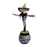 Electronic Rotating Halloween Witch Toy Scary Sound Animated Witch on Flower