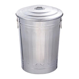 Outdoor Metal Trash Can with Seal Lid Round Large Capacity Storage Container 48L