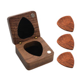 Wooden Guitar Pick Box Guitar Pick Organizer for Music Lovers Boyfriend Gift box brown picks