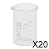Maxbell 20xLow Form Glass Measuring Graduated Beaker Chemistry Lab glassware 10ML