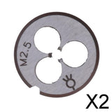 Maxbell 2x1pc Metric Durable HSS Die Dies Threading Tool 2 Types M2.5