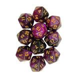 Maxbell 10Pcs Polyhedral Dices D20 Gaming Dices for KTV Role Playing Game Board Game Purple