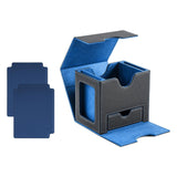 Maxbell Card Deck Case Holder Fits 100+ Cards Accessories Multifunctional PU Leather Blue Interior