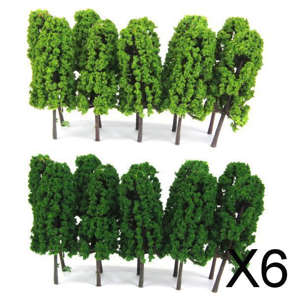 Maxbell 6xPagoda Trees Model Train Railroad Scenery 1:150 20pcs Dark and Light Green