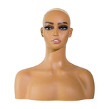 Maxbell PVC Manikin Head Wig Head Stand Necklace Stylists Female Mannequin Head Bust