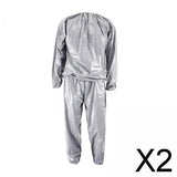 Maxbell 2xFitness Sauna Suit Exercise Gym Home Sweat Suit Hoodie Pants Yellow M