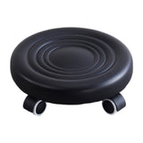 Maxbell Low Height Rolling Stool with Wheels Low Roller Seat for Home Office Bedroom Black