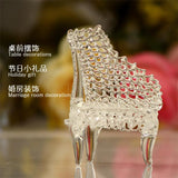 Maxbell Clear Glass Mini Piano Creative Table Decoration Ornament Gift 8x6cm