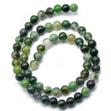 Maxbell 2x6mm Nature Green Moss Agate  Gemstone Loose Spacer Beads 15'' Round