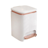 Maxbell Bathroom Trash Can with Foot Pedal and Press Type Lid for Study Laundry Room White   9L