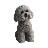 Dog Miniature Figurine Mini Animal Statue for Bedroom Shelf Living Room Gray Squatting