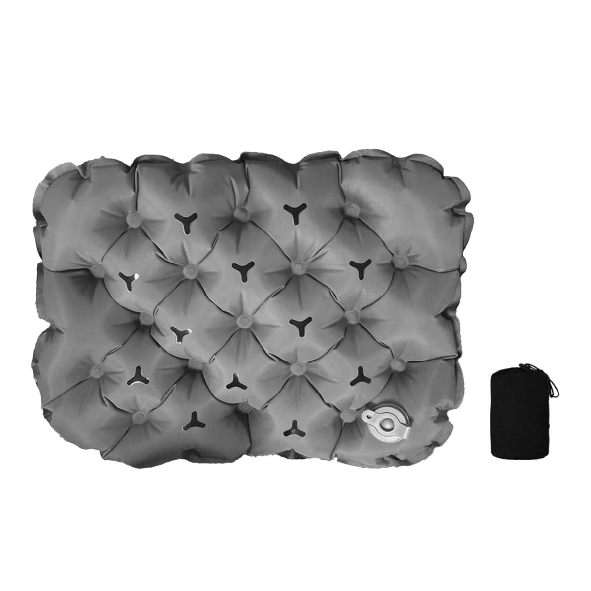 Inflatable Seat Cushion Comfortable Soft Sit Mat Pad for Airplane Lawn Plane Dark gray