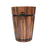 Maxbell Wooden Bucket Barrel Planter for Plants with Ergonomic Handles Patio Planter L Style B