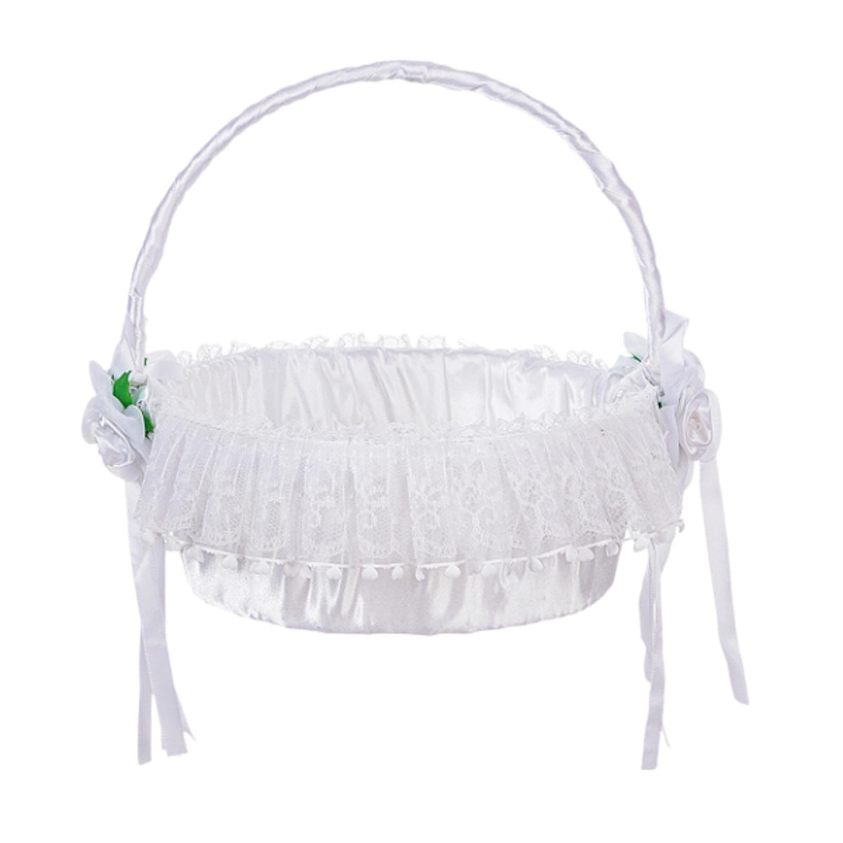 Maxbell Wedding White Flower Basket Romantic for Festive Occasions Anniversary Event