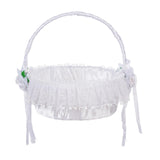 Maxbell Wedding White Flower Basket Romantic for Festive Occasions Anniversary Event