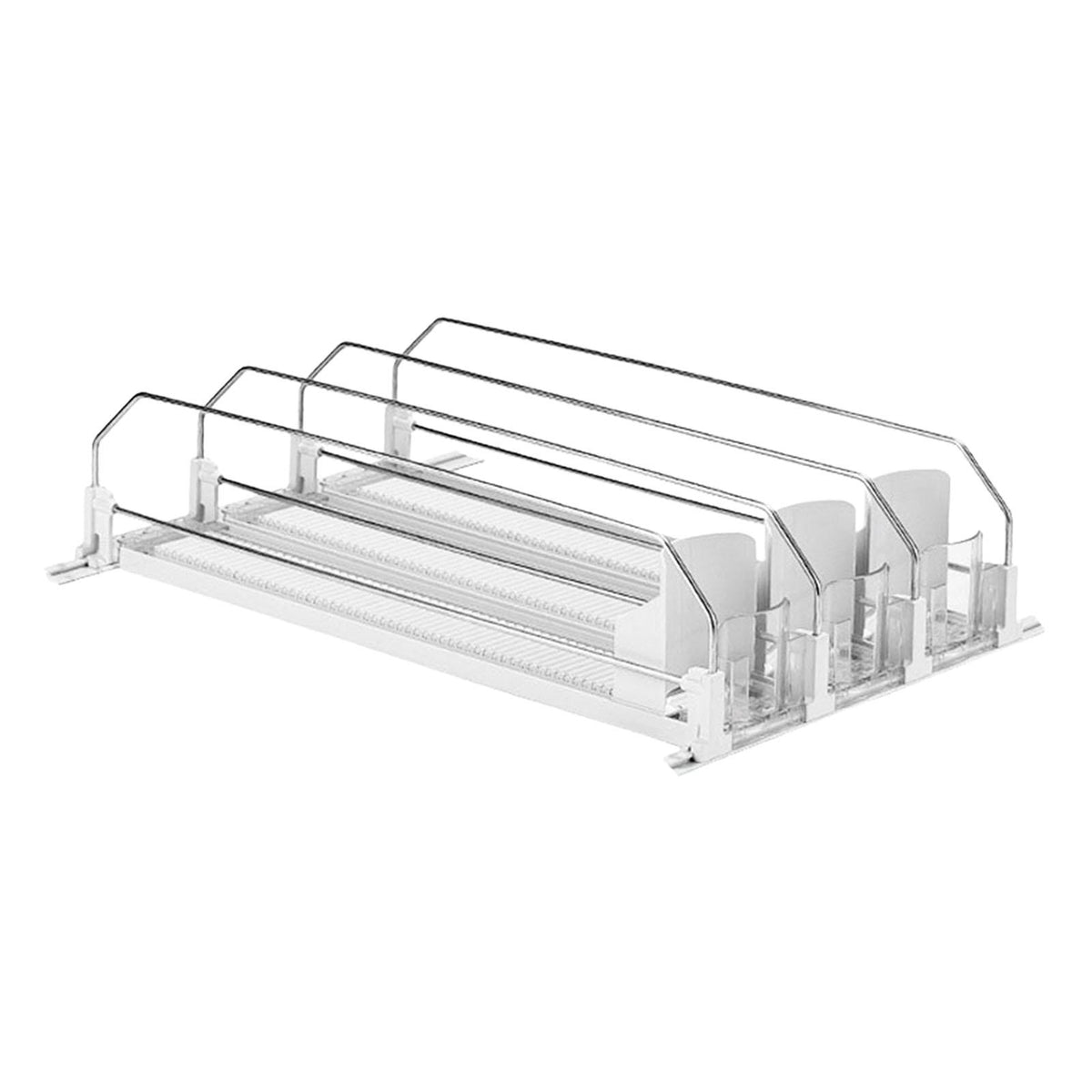 Maxbell Drink Organizer for Fridge Waterproof for Garage Commodity Shelves Household 3 row white
