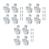 Closet Door Rollers Aluminum Wardrobe Cabinet Door Hangers Knob for Wardrobe 12pcs