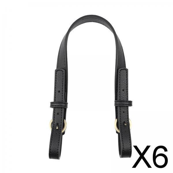 Maxbell 6xLeather Bag Strap DIY Detachable Adjustable Bag Handle Replacement 2cm Wide Black