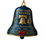 Maxbell Anniversary Bell Ornament Crafting Xmas Pendant for Party Outdoor Engagement 9cm Blue
