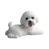Dog Miniature Figurine Mini Animal Statue for Bedroom Shelf Living Room White Lying