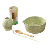 Maxbell 5 Pieces Matcha Set Japanese Tea Making for Friends Tea Lovers Holiday Gifts Yellow Green