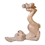Resin Bunny Figurine Cute Decorative Spring Decor Art Handmade Rabbit Statue brown