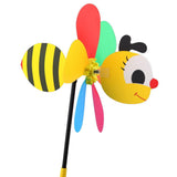 Maxbell Rainbow Honeybee Shaped Windmill Wind Wheel Colorful Garden Outdoor Decoration DIY