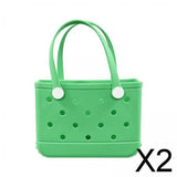 Maxbell 2xWashable Tote Bag Waterproof Handbag Organizer Fashion Summer Kids Beach Bag Green