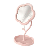 Maxbell Makeup Mirror for Desk Adjustable Flexible Flower Shaped Vanity Mirror Pink