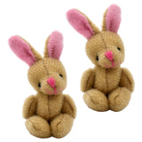 Maxbell 1.97inch Mini Joint Bear and Rabbit Plush Toy 1:12 Dollhouse Decor Toys