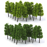 Maxbell 4xPagoda Trees Model Train Railroad Scenery 1/150 20pcs Dark and Light Green
