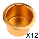 Maxbell 12x Aluminum Alloy Cup Drink Holder for Marine Boat Car Truck Camper RV Gold