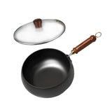 Maxbell Nonstick Wok No Coating Gas Boiling Stir Fry Pan for Restaurant Camping Home glass lid
