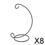 Maxbell 8xWhite/Black Iron Hanging Plant Stand Holder Landscaping Garden Black 23cm
