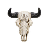 Resin Cow Head Wall Decor Statue Wall Hanging Art for Housewarming Farmhouse Black Horns
