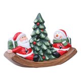 Maxbell Santa Claus Figurine Christmas Tabletop Decoration for Shelf Holiday Bedroom Snowman
