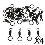 Maxbell 4x25pcs Carp Fishing Rolling Swivels with Long Body and Large & Small Eyes