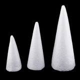 Maxbell 15Pcs Cone Shaped Styrofoam Foam Ornaments for Handmade DIY Modelling Crafts