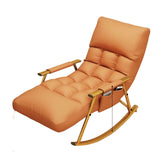 Maxbell Reclining Rocking Chair for Living Room, 5-Level Adjustable, Tech Fabric, 150kg Thick Gold Leg Orange