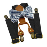 Maxbell Kids Suspender and Bow Tie Tuxedo Suspender for Boys Girls Children Trousers Black