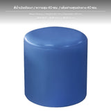 Maxbell 40cm Height Modern lavender Faux Leather Ottoman, Round Accent Stool, stain-resistant Seat, Multipurpose Footrest for Wedding, displaycase, Car display, Event Seating, No Assembly Needed Blue Glossy